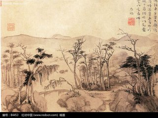 题远山平林图